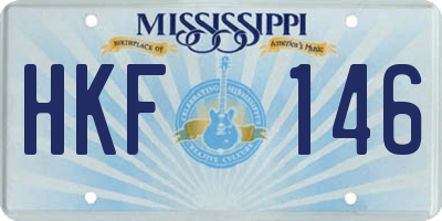 MS license plate HKF146