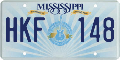 MS license plate HKF148