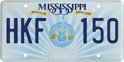 MS license plate HKF150
