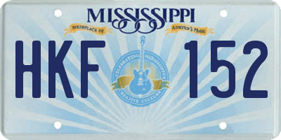 MS license plate HKF152