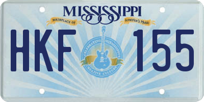 MS license plate HKF155