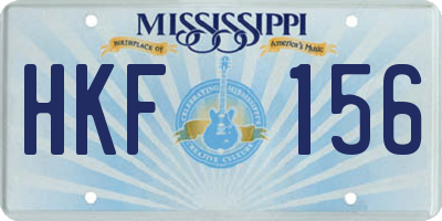 MS license plate HKF156