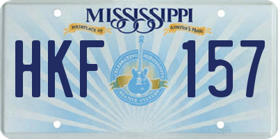 MS license plate HKF157