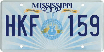 MS license plate HKF159