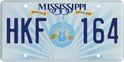 MS license plate HKF164