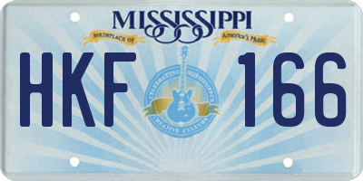 MS license plate HKF166