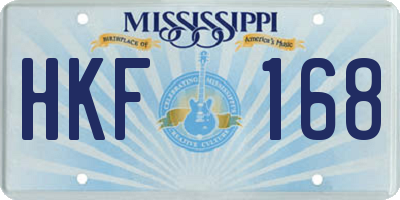 MS license plate HKF168