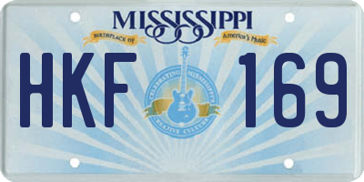 MS license plate HKF169