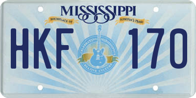 MS license plate HKF170