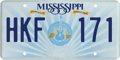 MS license plate HKF171
