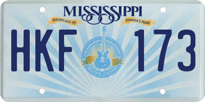 MS license plate HKF173