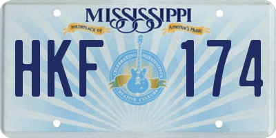 MS license plate HKF174