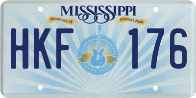 MS license plate HKF176