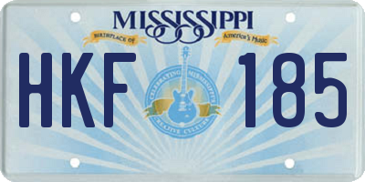 MS license plate HKF185