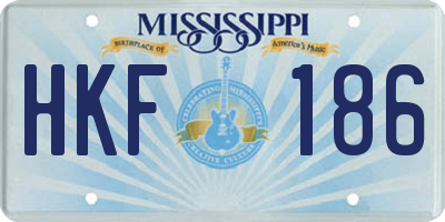 MS license plate HKF186