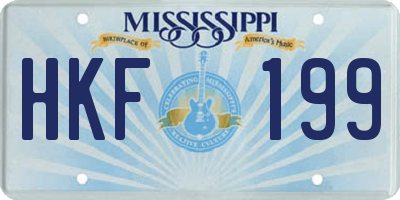 MS license plate HKF199