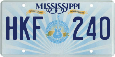 MS license plate HKF240
