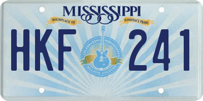 MS license plate HKF241