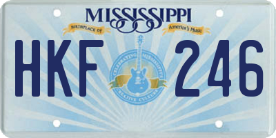 MS license plate HKF246