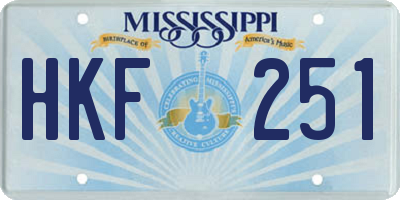 MS license plate HKF251