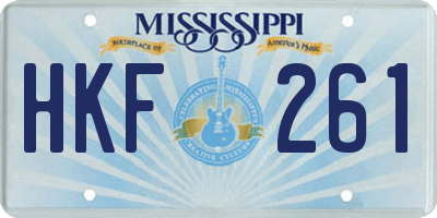 MS license plate HKF261