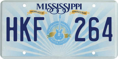 MS license plate HKF264