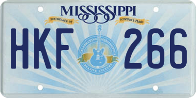 MS license plate HKF266