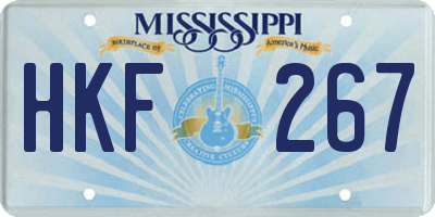 MS license plate HKF267