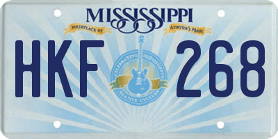 MS license plate HKF268