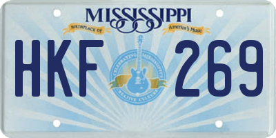 MS license plate HKF269