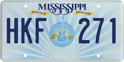 MS license plate HKF271