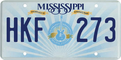 MS license plate HKF273