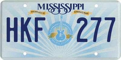 MS license plate HKF277