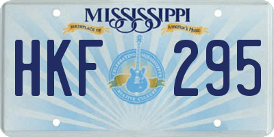 MS license plate HKF295