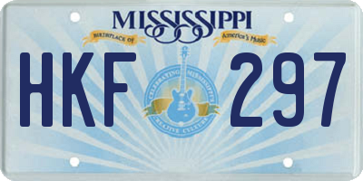 MS license plate HKF297
