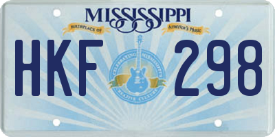 MS license plate HKF298