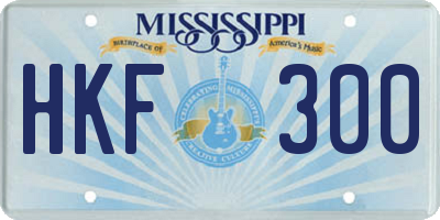 MS license plate HKF300