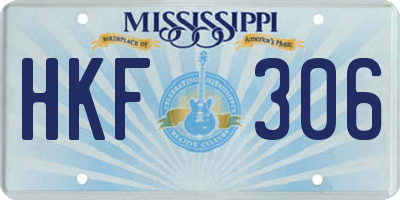 MS license plate HKF306