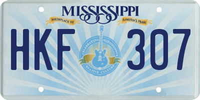 MS license plate HKF307