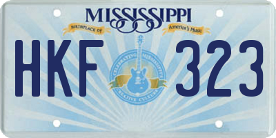 MS license plate HKF323
