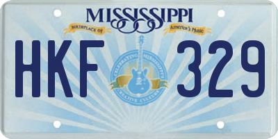 MS license plate HKF329