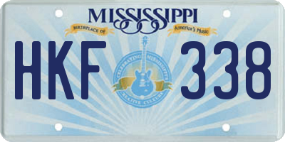 MS license plate HKF338