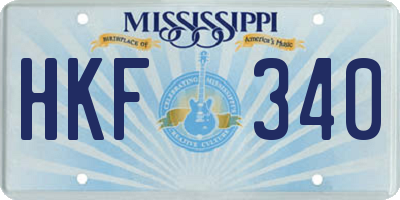 MS license plate HKF340