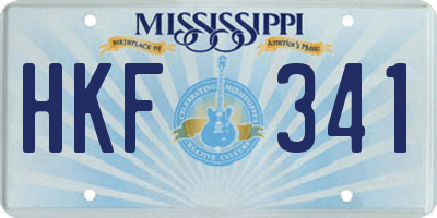 MS license plate HKF341