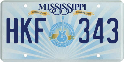 MS license plate HKF343