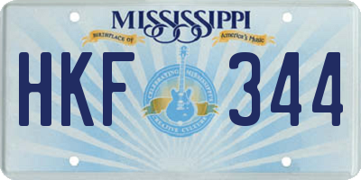 MS license plate HKF344