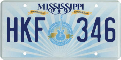 MS license plate HKF346