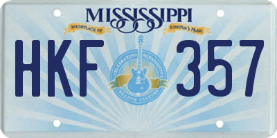 MS license plate HKF357