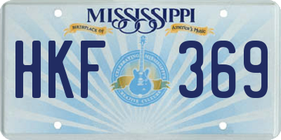 MS license plate HKF369