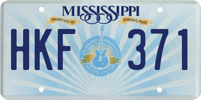 MS license plate HKF371
